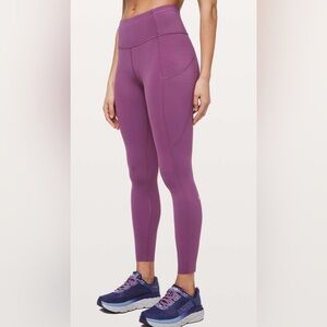 Lululemon Fast Free  7/8 Tight III *Non-Reflective Nulux 25" vintage plum size 2